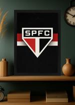 Quadro São Paulo FC SPFC Tricolor com Vidro Moldura Preta Tamanho:21cm x 30cm (A4)