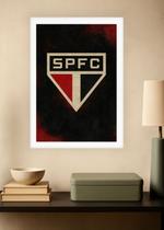 Quadro São Paulo FC Tricolor SPFC com Vidro e Moldura Branca Tamanho:21cm x 30cm (A4)