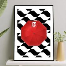 Quadro São Paulo I Love Sp 45X34Cm - Com Vidro Quadro São Paulo I Love Sp 45X34Cm - Com Vidro