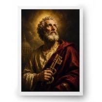 Quadro São Pedro Barroco com as Chaves do Céu 15x21cm