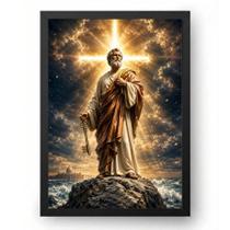 Quadro São Pedro e a Rocha da Fé 40x60cm Quadro São Pedro e a Rocha da Fé 40x60cm