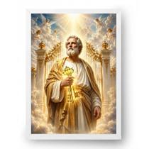 Quadro São Pedro Guardião das Chaves do Céu 15x21cm