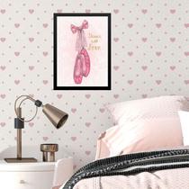 Quadro Sapatilha De Balé - Dance Com Amor 33x24cm - com vidro Quadro Sapatilha De Balé - Dance Com Amor 33x24cm - com vidro