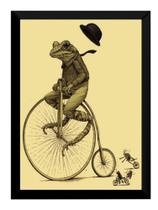Quadro Sapo Bicicleta Retro Arte Decoração