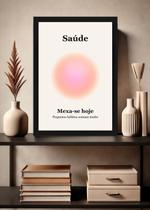 Quadro Saúde/Bem-estar/Movimento com Vidro e Moldura Preta Tamanho:21cm x 30cm (A4) Quadro Saúde/Bem-estar/Movimento com Vidro e Moldura Preta Tamanho:21cm x 30cm (A4)