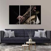 Quadro Saxofone Vintage Música Instrumentos Em Tecido 3 Peça Quadro Saxofone Vintage Música Instrumentos Em Tecido 3 Peça