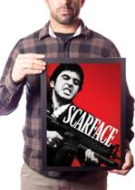 Quadro Scarface Filme Mafia Poster Na Moldura Decoração
