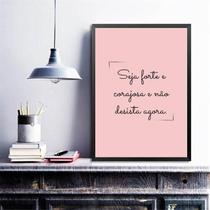 Quadro Seja Forte E Corajosa E Não Desista 24X18Cm - Vidro Quadro Seja Forte E Corajosa E Não Desista 24X18Cm - Vidro