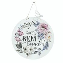 Quadro Seja O Bem-vindo 25x25 Redondo Quadro Seja O Bem-vindo 25x25 Redondo