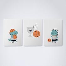 Quadro sem moldura basquete dino Trio-07 Quadro sem moldura basquete dino Trio-07