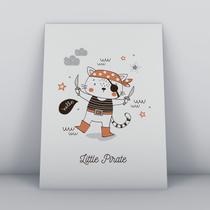 Quadro sem moldura gato fantasia pirata Ilustra-ao-12-M2