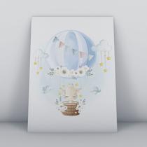 Quadro sem moldura girrafinha cinza no balão Ilustra-ao-60-M2 Quadro sem moldura girrafinha cinza no balão Ilustra-ao-60-M2