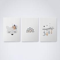 Quadro sem moldura kit raposa arco iris Trio-14 Quadro sem moldura kit raposa arco iris Trio-14