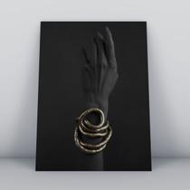 Quadro sem moldurafolhas delicadas dourada com fundo preto Quadro sem moldurafolhas delicadas dourada com fundo preto