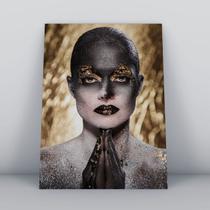 Quadro sem molduramulher make dourado Quadro sem molduramulher make dourado