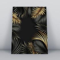 Quadro sem molduraplantas tropicais douradas