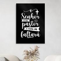 Quadro Senhor Meu Pastor - Preto e Branco 24x18cm - com vidro