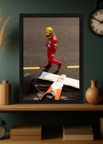 Quadro Senna Ícone Ayrton com Vidro e Moldura Preta Tam:A4 Quadro Senna Ícone Ayrton com Vidro e Moldura Preta Tam:A4