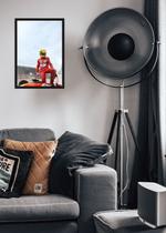 Quadro Senna Pista Ayrton com Vidro e Moldura Preta Tam:A4