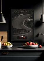 Quadro Senna Velocidade com Vidro e Moldura Preta Tam:A4