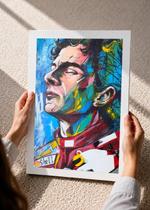 Quadro Senna Vitória Histórica C/ Vidro e Moldura Branca Tam:A4 Quadro Senna Vitória Histórica C/ Vidro e Moldura Branca Tam:A4