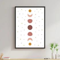 Quadro Sequência De Luas Boho 24x18cm - com vidro