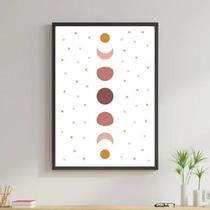 Quadro Sequência De Luas Boho 45X34Cm