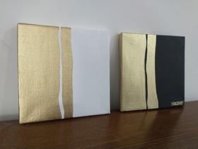 Quadro Série Sol e Lua - Pintura em Tela - 15x15 Cada Tela