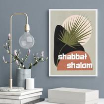 Quadro Shabbat Shalom Boho 24x18cm - com vidro