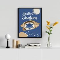 Quadro Shabbat Shalom Estrela DeDaví 33x24cm - com vidro