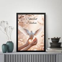 Quadro Shabbat Shalom - Pomba 33x24cm