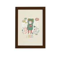 Quadro Signo Áries para Quarto Moldura Marrom 22x32cm