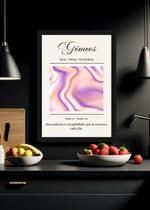 Quadro Signo Gêmeos-Leveza com Vidro e Moldura Preta Tamanho:21cm x 30cm (A4)