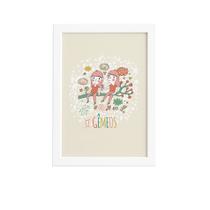 Quadro Signo Gêmeos para Quarto ou Sala Moldura Branca 22x3 Quadro Signo Gêmeos para Quarto ou Sala Moldura Branca 22x3