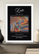 Quadro Signo Leão-Inspiração/Fogo com Vidro e Moldura Branca Tamanho:21cm x 30cm (A4) Quadro Signo Leão-Inspiração/Fogo com Vidro e Moldura Branca Tamanho:21cm x 30cm (A4)
