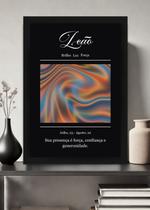 Quadro Signo Leão-Inspiração/Fogo com Vidro e Moldura Preta Tamanho:21cm x 30cm (A4) Quadro Signo Leão-Inspiração/Fogo com Vidro e Moldura Preta Tamanho:21cm x 30cm (A4)