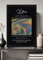 Quadro Signo Libra-Gentileza com Vidro e Moldura Preta Tamanho:21cm x 30cm (A4)