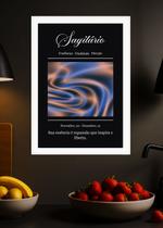 Quadro Signo Sagitário-Inspiração com Vidro e Moldura Branca Tamanho:21cm x 30cm (A4)
