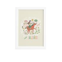 Quadro Signo Sagitário para Quarto Moldura Branca 22x32cm