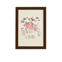 Quadro Signo Touro para Quarto Moldura Marrom 22x32cm Quadro Signo Touro para Quarto Moldura Marrom 22x32cm