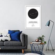 Quadro Signos do Zodíaco Capricórnio 43x30 Caixa Branco