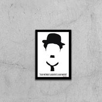 Quadro Silhueta Charlie Chaplin 24x18cm - com vidro