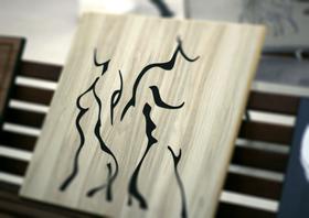 Quadro silhueta corpo humano mdf