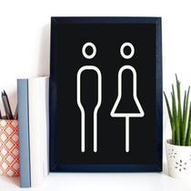 Quadro Sinalização Banheiro Unissex 33X24Cm - Com Vidro