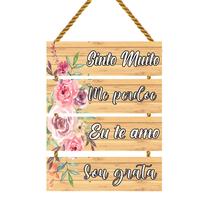 Quadro Sinto Muito Me Perdoe Eu Te Amo Sou Grato Com Corda