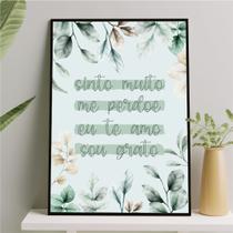 Quadro Sinto Muito Me Perdoe- Folhas 24x18cm Quadro Sinto Muito Me Perdoe- Folhas 24x18cm