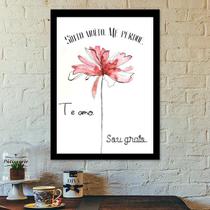 Quadro Sinto muito. Me perdoe. Te amo. Sou grato. (Ho'oponopono ou hoponopono) Tamanho A3 com Moldura