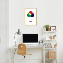 Quadro Sistema de Cores RGB 43x30 Caixa Marfim Moldura Caixa, Marfim