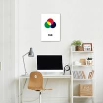 Quadro Sistema de Cores RGB 86x60 Filete Branco