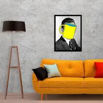 Quadro Só Penso Em Café 33X24Cm - Com Vidro - Madeira Preta